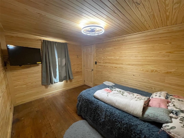 2268 Madison 244, Fredericktown, MO 63645 - bedroom with wooden walls, hardwood / wood-style flooring, and wooden ceiling