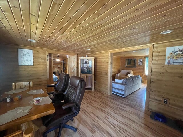 2268 Madison 244, Fredericktown, MO 63645 - home office with wooden ceiling and wood finished floors