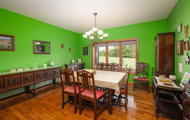 272 NE 1350th Ave, Greenfield, IL 62044 - dining room featuring a chandelier and wood finished floors