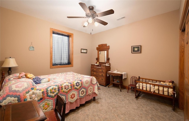 272 NE 1350th Ave, Greenfield, IL 62044 - bedroom featuring ceiling fan and carpet flooring