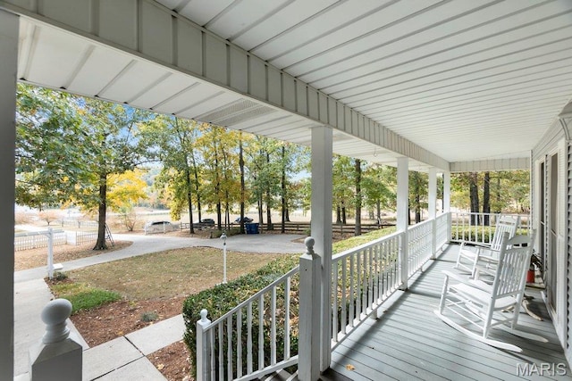 view of wooden porch