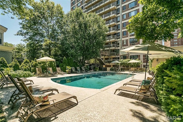410 N Newstead Ave Unit 6W, Saint Louis, MO 63108 - community pool featuring a patio area