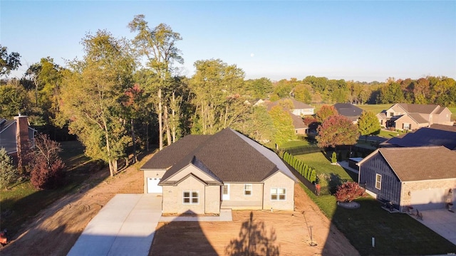 aerial view of residential area