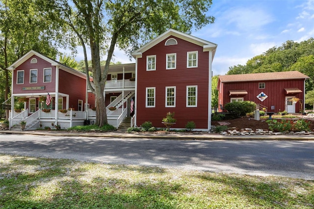 15 Mill St, Elsah, IL 62028 - view of front facade with stairway and covered porch