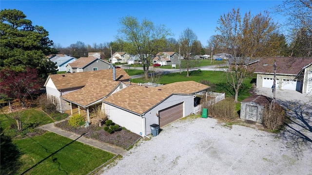aerial perspective of suburban area