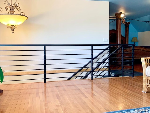 24613 Shady Oak Pl, Perry, MO 63462 - stairs featuring wood finished floors
