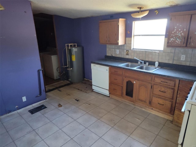 5226 Timber Lake Dr, Waterloo, IL 62298 - kitchen featuring dishwasher, a sink, water heater, and tasteful backsplash