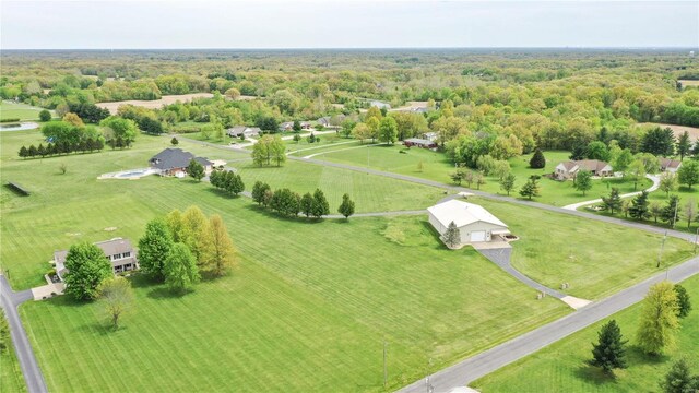 aerial view of a heavily wooded area