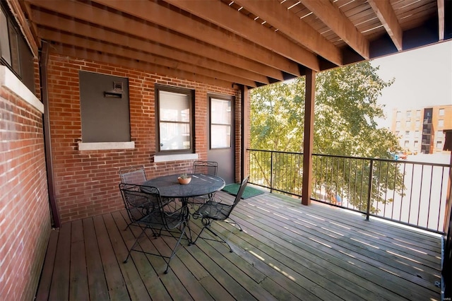 deck featuring outdoor dining space