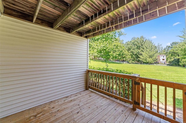 1509 Swallow Dr, Saint Louis, MO 63144 - wooden deck with a lawn