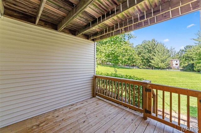 1509 Swallow Dr, Saint Louis, MO 63144 - deck featuring a lawn