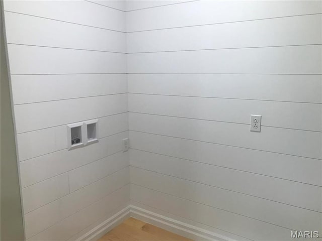 1202 S Gertrude St, Salem, MO 65560 - laundry area with wood finished floors and hookup for a washing machine