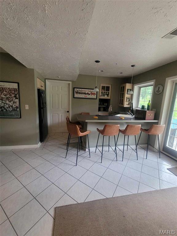 16225 Shady Ln, Dexter, MO 63841 - dining area featuring light tile patterned floors, baseboards, and a textured ceiling