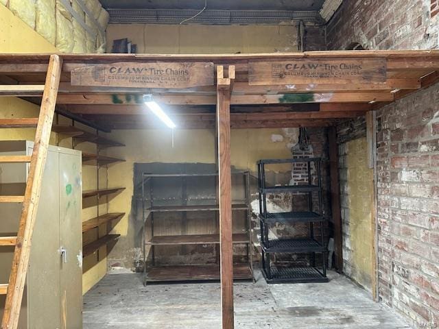 13 N Division St, Duquoin, IL 62832 - unfinished basement with brick wall