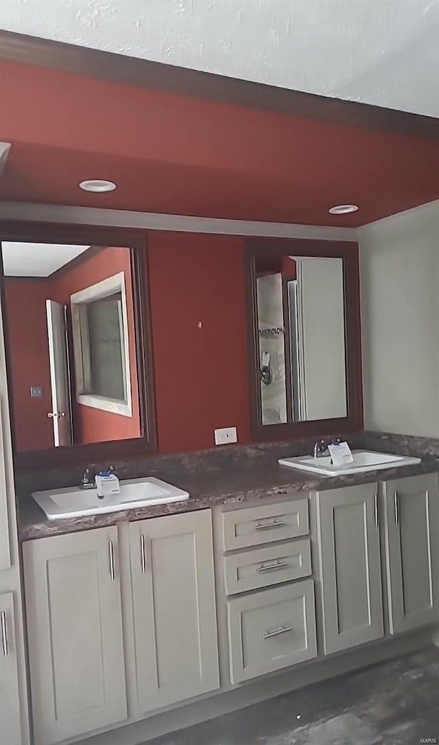 905 Redbud Dr, Lonedell, MO 63060 - bathroom with double vanity and recessed lighting