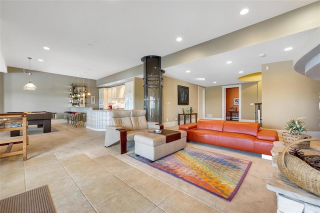 community lobby with recessed lighting