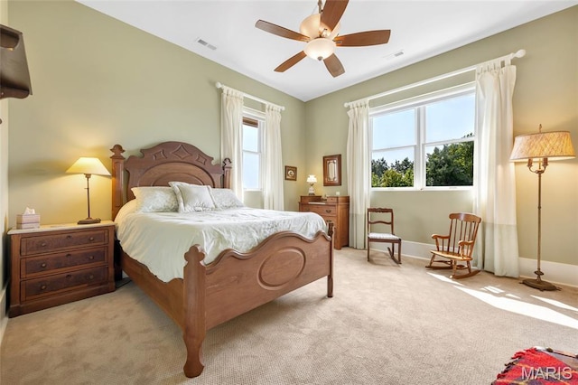 265 Deer Run Ln, Eureka, MO 63025 - bedroom with light carpet, ceiling fan, and baseboards