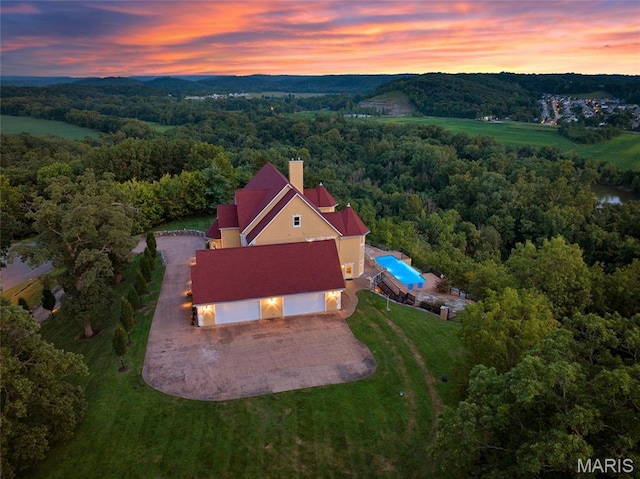 265 Deer Run Ln, Eureka, MO 63025 - view from above of property featuring a heavily wooded area