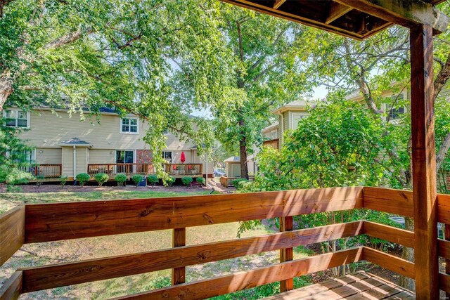 view of yard with a wooden deck