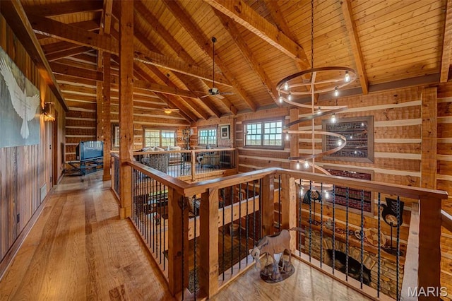 5140 Saint Anns Rd, Washington, MO 63090 - miscellaneous room featuring wood ceiling, wood-type flooring, and wood walls