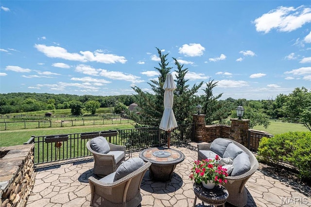 5140 Saint Anns Rd, Washington, MO 63090 - view of patio / terrace featuring an outdoor living space with a fire pit