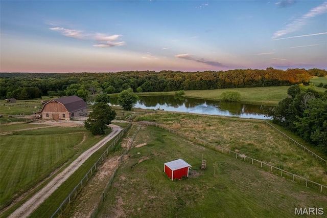 5140 Saint Anns Rd, Washington, MO 63090 - aerial view at dusk of a water view and a view of countryside