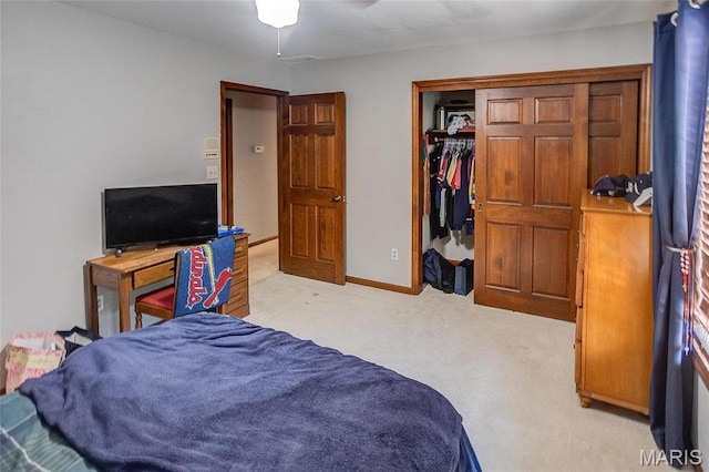 6 Red Fox Rd, Belleville, IL 62223 - carpeted bedroom featuring a closet, baseboards, and a ceiling fan