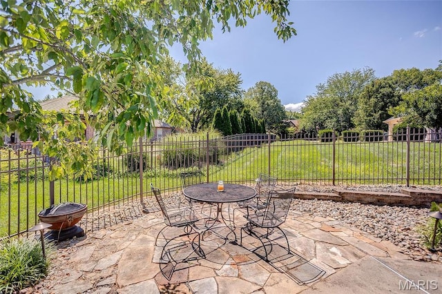 6 Red Fox Rd, Belleville, IL 62223 - view of patio / terrace with an outdoor fire pit