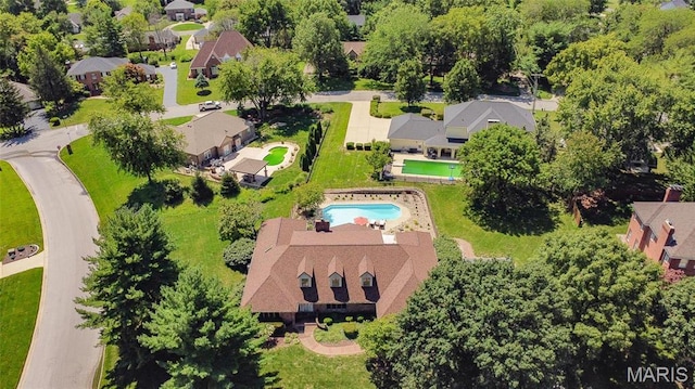 6 Red Fox Rd, Belleville, IL 62223 - aerial perspective of suburban area with a pool area