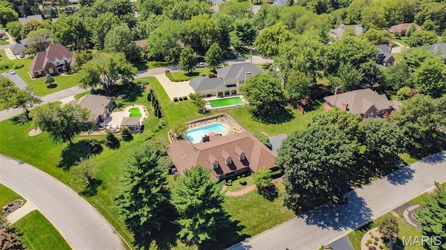 6 Red Fox Rd, Belleville, IL 62223 - aerial perspective of suburban area featuring a pool