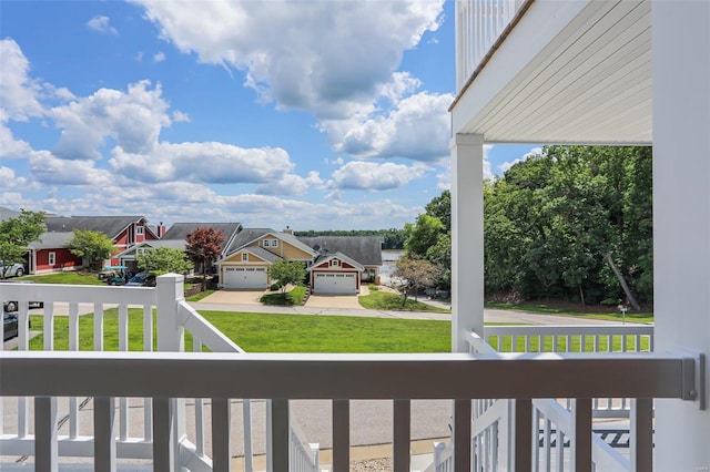 balcony featuring a residential view