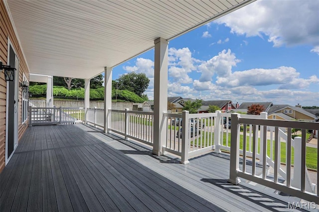 310 Captains Ct, Grafton, IL 62037 - wooden terrace featuring a residential view and a water view