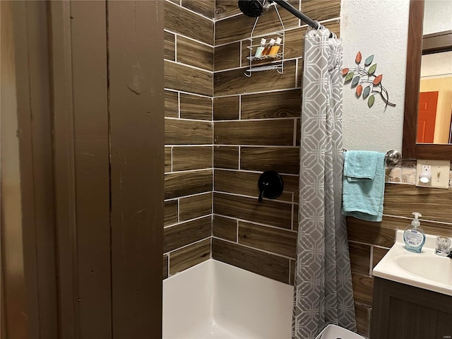 156 S Main St, Ironton, MO 63650 - bathroom with a shower with shower curtain and vanity