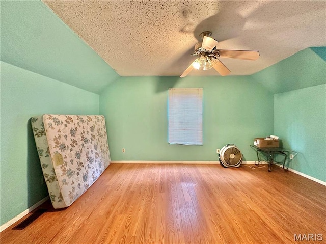 6624 State Route C, Saint Genevieve, MO 63670 - bonus room with vaulted ceiling, wood finished floors, a textured ceiling, and ceiling fan