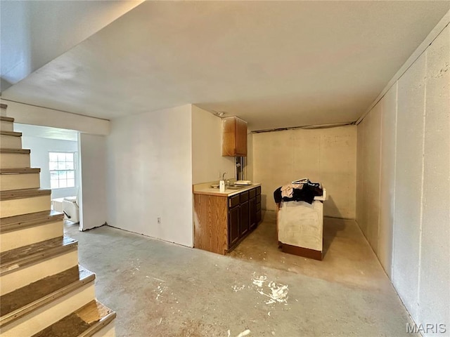 6624 State Route C, Saint Genevieve, MO 63670 - bar area with unfinished concrete floors and stairs