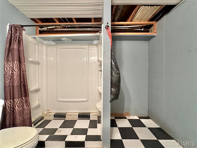 6624 State Route C, Saint Genevieve, MO 63670 - bathroom featuring tile patterned floors and a shower with curtain