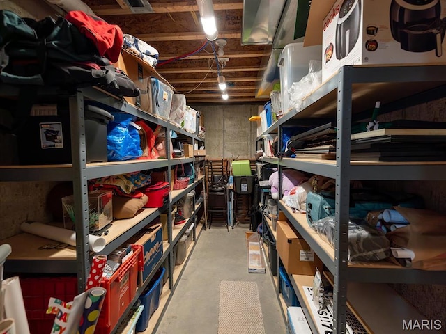 view of storage area