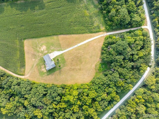 2700 Treetop Ln, Palmyra, MO 63461 - aerial view of property's location with property parcel outlined and rural landscape