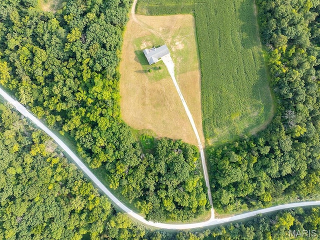 aerial view of property and surrounding area with property boundaries highlighted