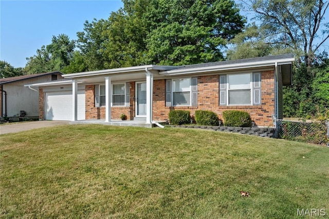 12063 Trampe Heights Ln, Saint Louis, MO 63138 - ranch-style home featuring a garage, driveway, and brick siding