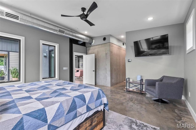 173 Tate Rdg, Cape Girardeau, MO 63701 - bedroom with concrete flooring, recessed lighting, and a ceiling fan