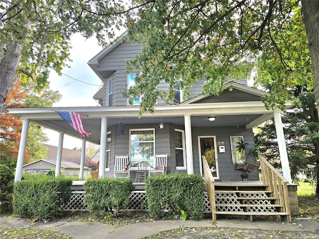 view of front of property with covered porch