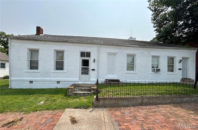 410 N Main St, Red Bud, IL 62278 - view of front of home featuring brick siding, a chimney, crawl space, and entry steps