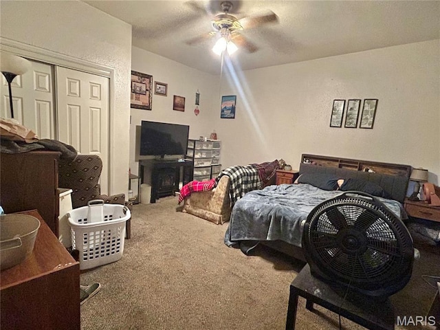 410 N Main St, Red Bud, IL 62278 - carpeted bedroom with a closet and ceiling fan