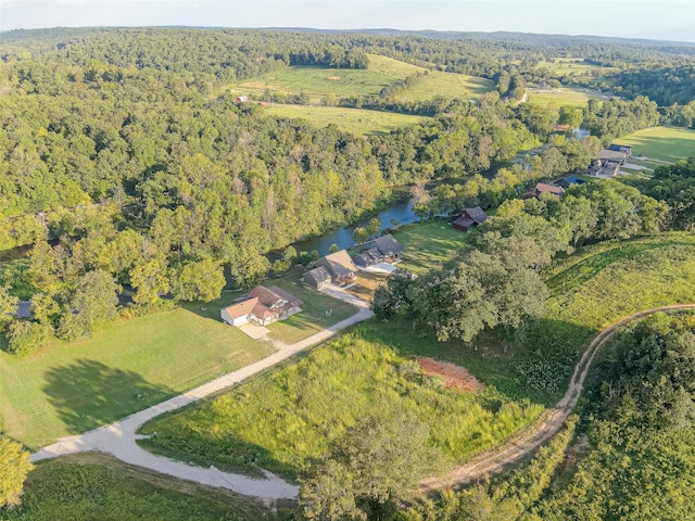 347 Big Trout Trl, Mammoth Spring, AR 72554 - aerial view of property and surrounding area featuring a forest