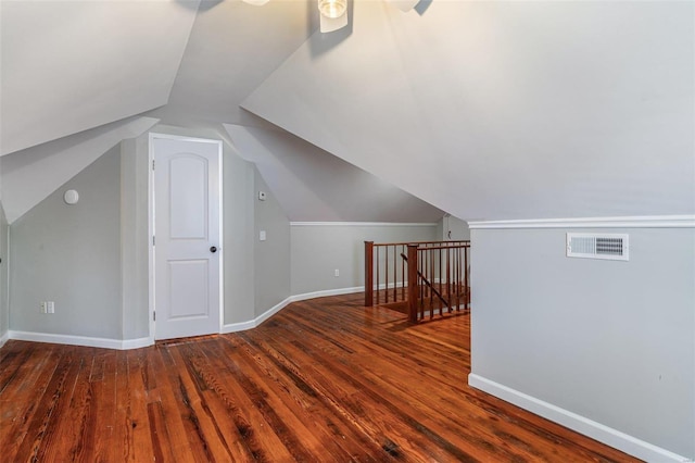 371 Jefferson St, Saint Genevieve, MO 63670 - bonus room featuring wood finished floors, ceiling fan, baseboards, and lofted ceiling