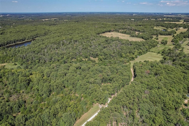 28 Acacia Dr, Conway, MO 65632 - aerial view of property and surrounding area with a heavily wooded area and a nearby body of water