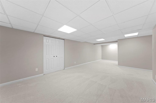 6 Freedom Way, Saint Charles, MO 63303 - finished basement with carpet, baseboards, and a drop ceiling