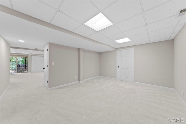 6 Freedom Way, Saint Charles, MO 63303 - basement with carpet floors, baseboards, and a paneled ceiling