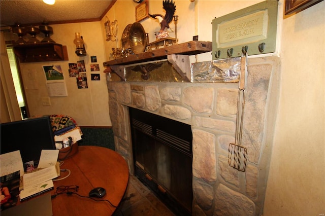 12433 State Route 101, Caulfield, MO 65626 - living room featuring a stone fireplace